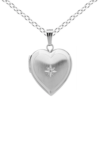 Shop Mignonette Sterling Silver & Diamond Heart Locket Necklace