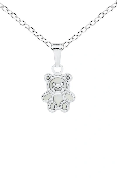 Shop Mignonette Sterling Silver & Mother-of-pearl Teddy Bear Pendant Necklace