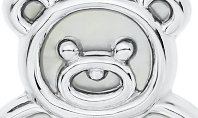 Mignonette Sterling Silver & Mother-of-pearl Teddy Bear Pendant Necklace In Silver