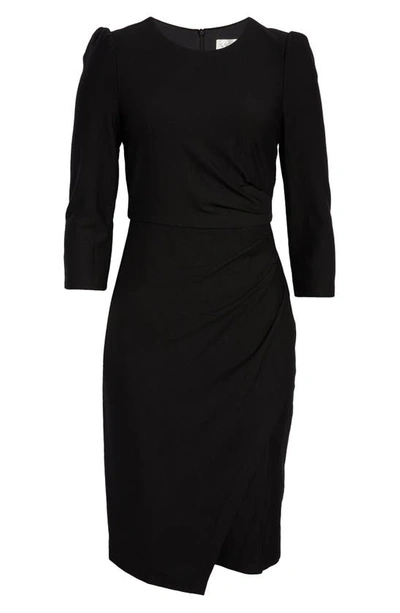 Shop Eliza J Pleated Long Sleeve Dress In Black