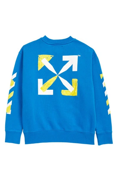 Shop Off-white Kids' Shape Logo Sweatshirt In Blue Yellow