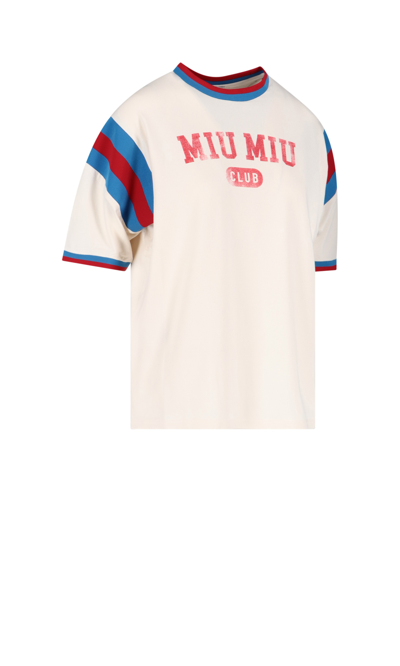 Shop Miu Miu Logo T-shirt