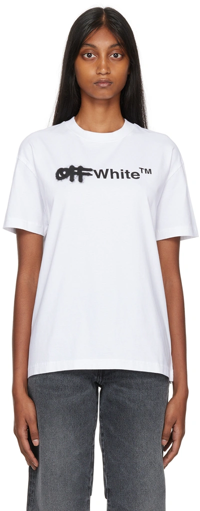 Shop Off-white White Helv T-shirt In White Black