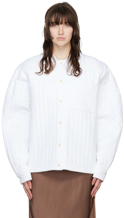Shop Jacquemus Off-white 'la Surchemise Matelas' Jacket In 110 Off-white