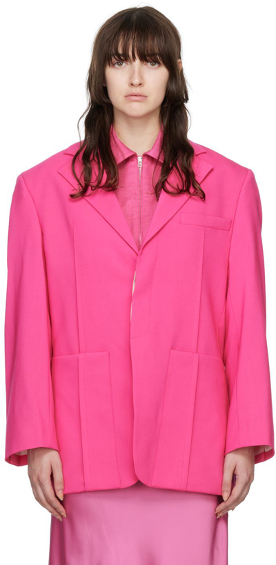 Shop Jacquemus Pink Le Papier 'la Veste D'homme' Blazer In 430 Pink