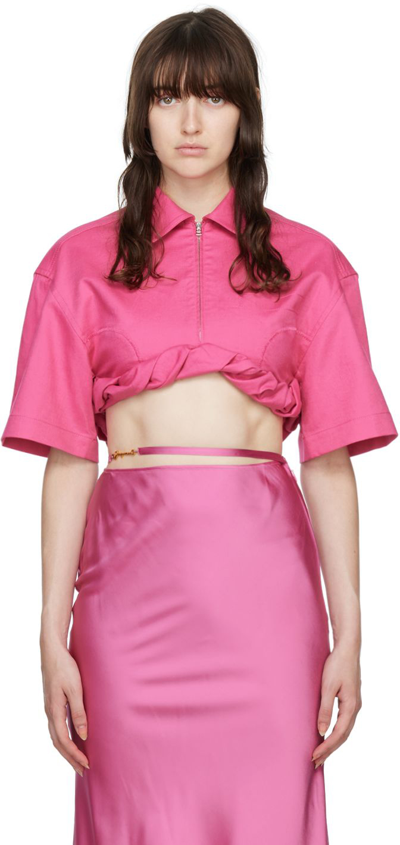 Shop Jacquemus Pink Le Papier 'la Chemise Silpa' Shirt In 430 Pink