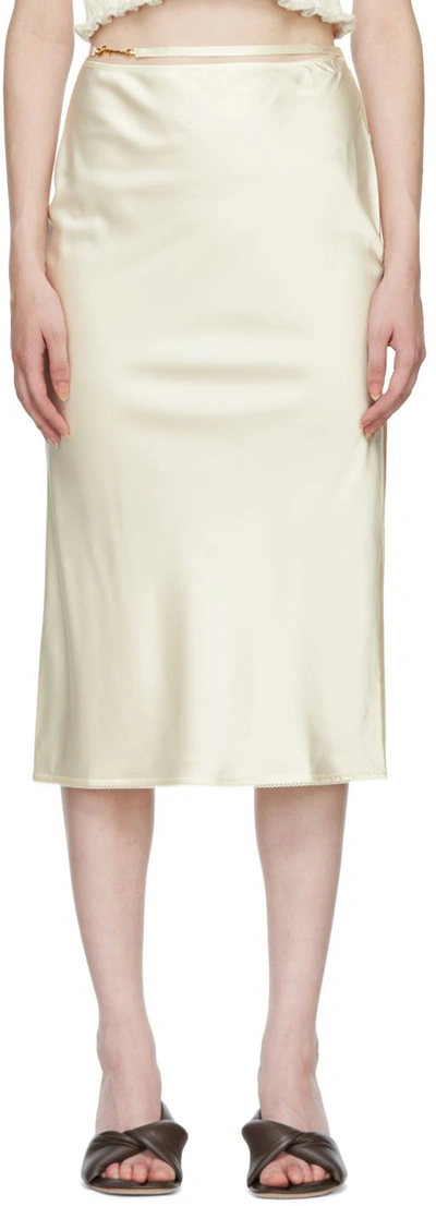 Shop Jacquemus Off-white Le Papier 'la Jupe Notte' Midi Skirt In 110 Off-white
