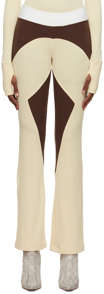 Shop Kijun Yellow Mosaic Lounge Pants In Pale Yellow Brown