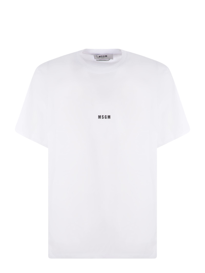 Shop Msgm T-shirt  In Cotton In Bianco