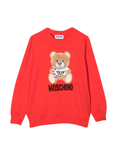 Shop Moschino Red Sweatshirt Unisex . In Rosso