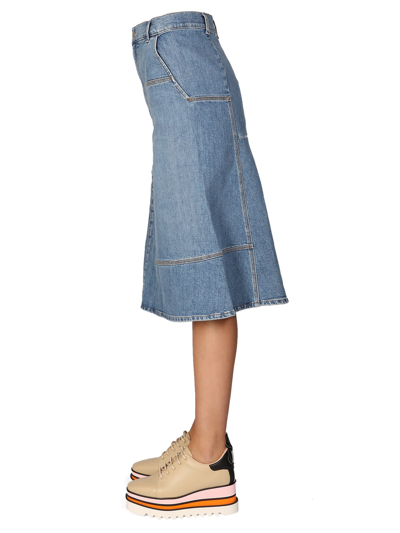 Shop Stella Mccartney Workwear Skirt In Blu