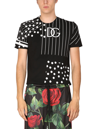 Shop Dolce & Gabbana Dg Logo Print T-shirt In Nero