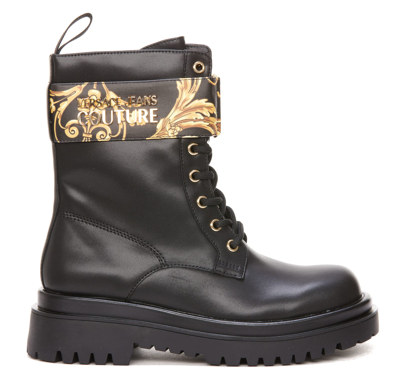 Shop Versace Jeans Couture Baroque Boots In Black