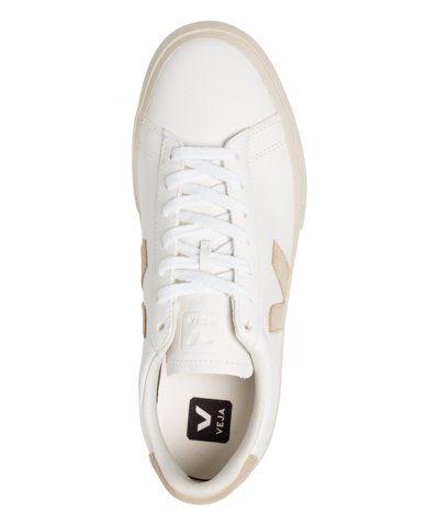 Shop Veja Campo Leather Sneakers In Extra White - Almond