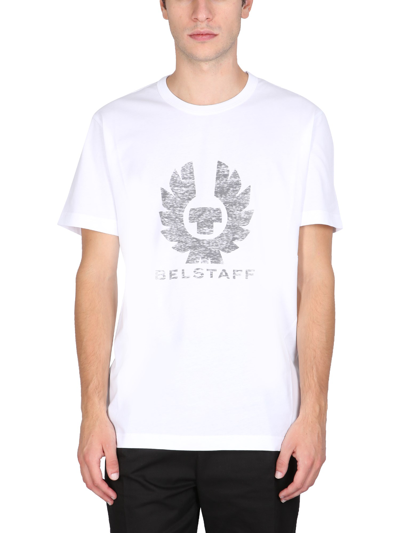 Shop Belstaff Logo Print T-shirt In White