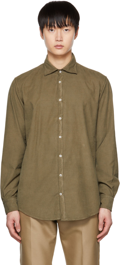 Shop Massimo Alba Green Genova Shirt In U604 Militare
