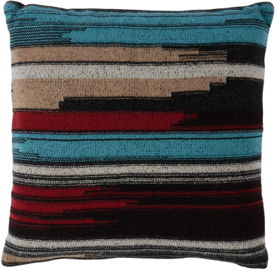 Shop The Elder Statesman Multicolor Mix 'n' Marl Pillow In Blk/alm/adr/chm