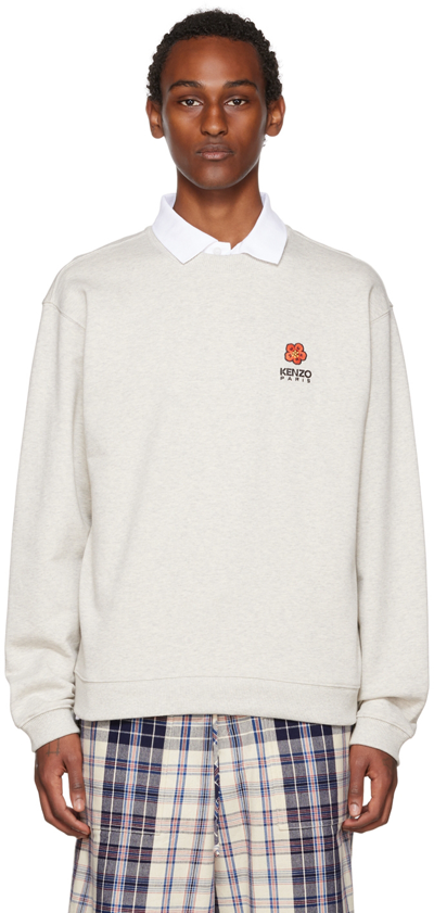 Shop Kenzo Gray  Paris Boke Flower Sweatshirt In 93 - Pale Grey