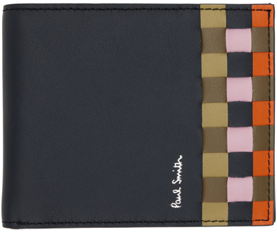 Shop Paul Smith Navy Screen Check Bifold Wallet In 47 Blues
