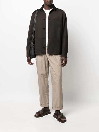 Nanushka High-rise Pleated Trousers In Neutrals