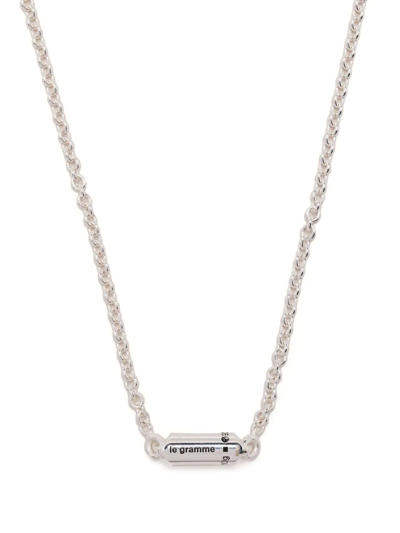 Shop Le Gramme Logo-print Pendant Necklace In Silver