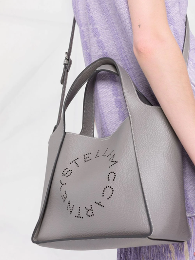 Shop Stella Mccartney Stella Logo Crossbody Bag In Grey