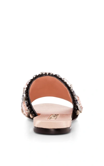 Shop Rochas Crystal Embellished Leather Sandals
