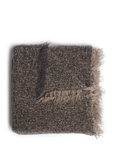 Shop Cassina Wool Multiplaid Throw In Brown