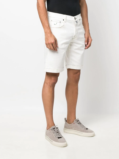 Jacob Cohen Contrasting-stitch Detail Shorts In White