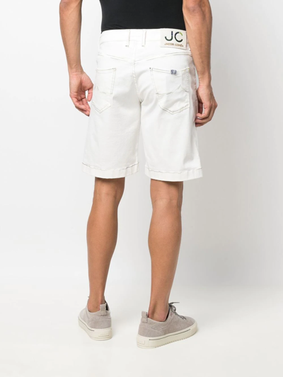 Jacob Cohen Contrasting-stitch Detail Shorts In White