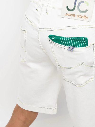 Jacob Cohen Contrasting-stitch Detail Shorts In White