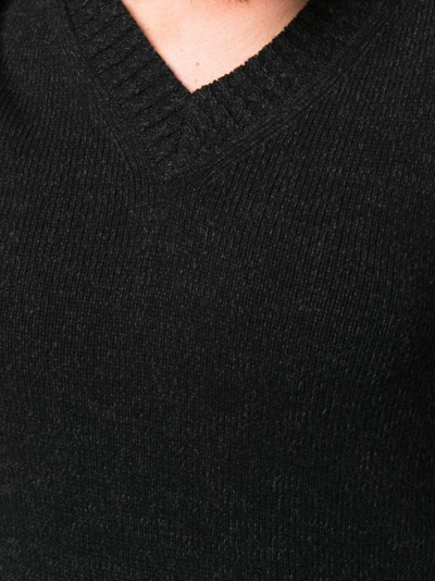 Shop Barrie V-neck Cashmere-knit Top In Black