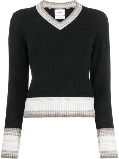 Shop Barrie V-neck Cashmere-knit Top In Black