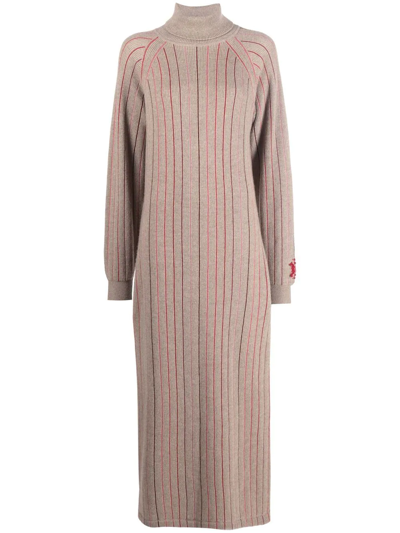 Shop Barrie Long Cashmere Dress In Neutrals