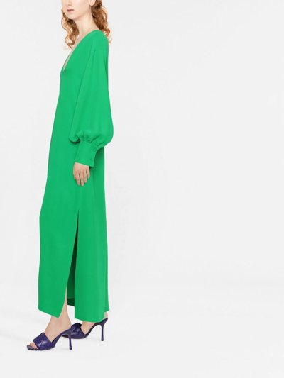 Shop Valentino V-neck Long-length Dress In Green