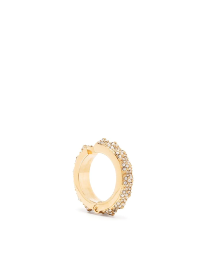 Shop Valentino Crystal-embellished Ear Cuff In Gold