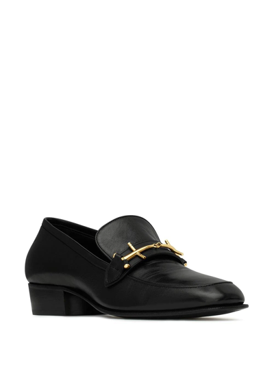 Shop Saint Laurent Solferino 30 Loafers In Black