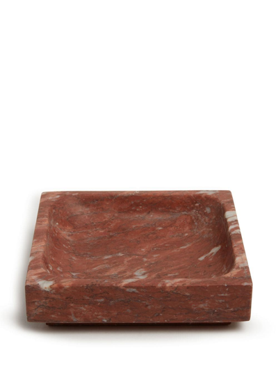 Shop Michaël Verheyden Marble 15cm Square Tray In Red