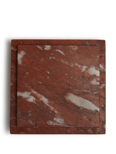 Shop Michaël Verheyden Marble 15cm Square Tray In Red
