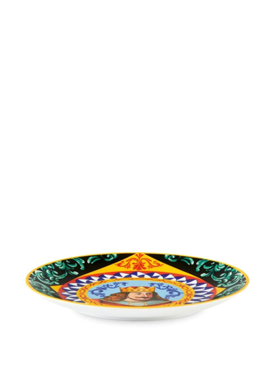 Shop Dolce & Gabbana Porcelain Bread Plates (set Of 2) In Green