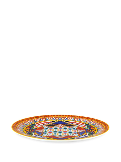 Shop Dolce & Gabbana Porcelain Charger Plate In Blue