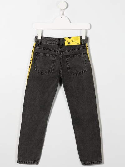 Shop Off-white Side Logo-print Detail Jeans In Grey