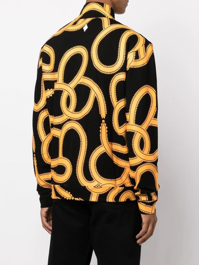Shop Marcelo Burlon County Of Milan Snake-print Zip-up Jacket In Black