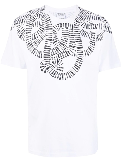 Shop Marcelo Burlon County Of Milan Snake Wings Cotton T-shirt In White