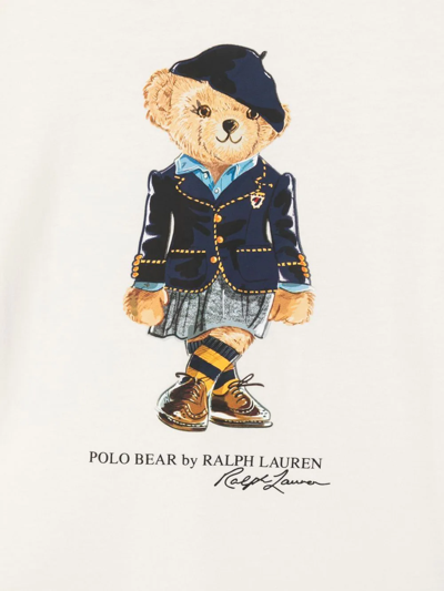 Shop Ralph Lauren Polo Bear Cotton T-shirt In White