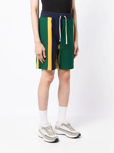Shop Polo Ralph Lauren Striped Track Shorts In Green