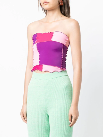 Shop Sherris Colour-block Bandeau Top In Pink