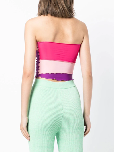 Shop Sherris Colour-block Bandeau Top In Pink