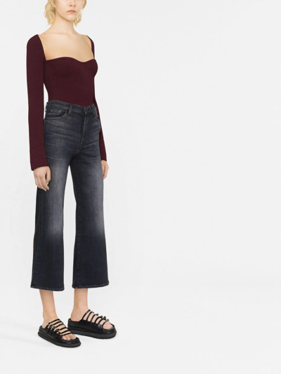 Shop 7 For All Mankind Jo Cropped Flared Jeans In Black