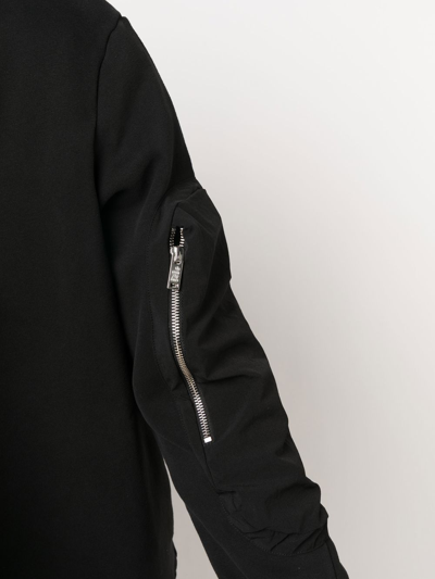 Shop Thom Krom Ribbed-knit Deconstructed Bomber Jacket In Black